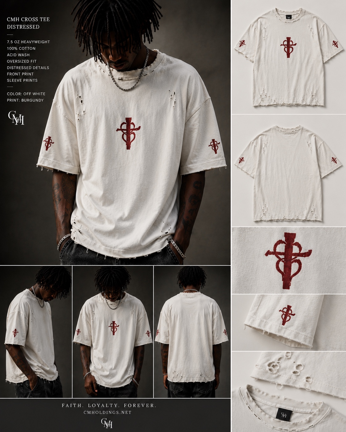 Cross My Heart — CMH Cross Distressed Tee