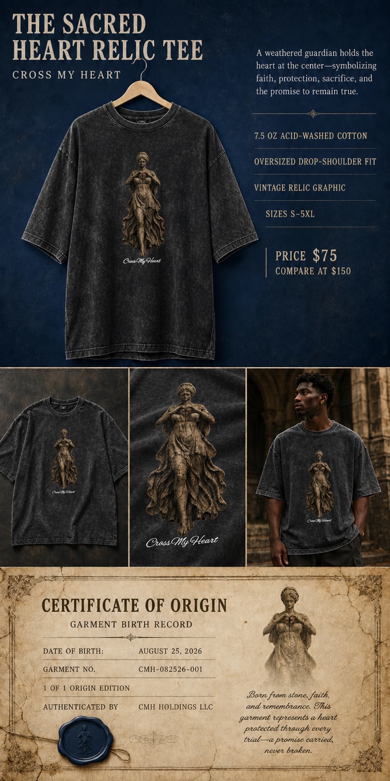 Cross My Heart — Sacred Heart Relic Tee