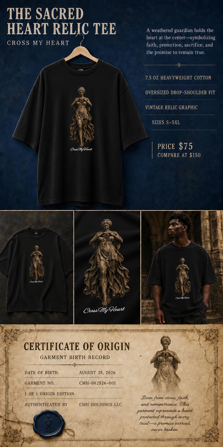 Cross My Heart — Sacred Heart Relic Tee