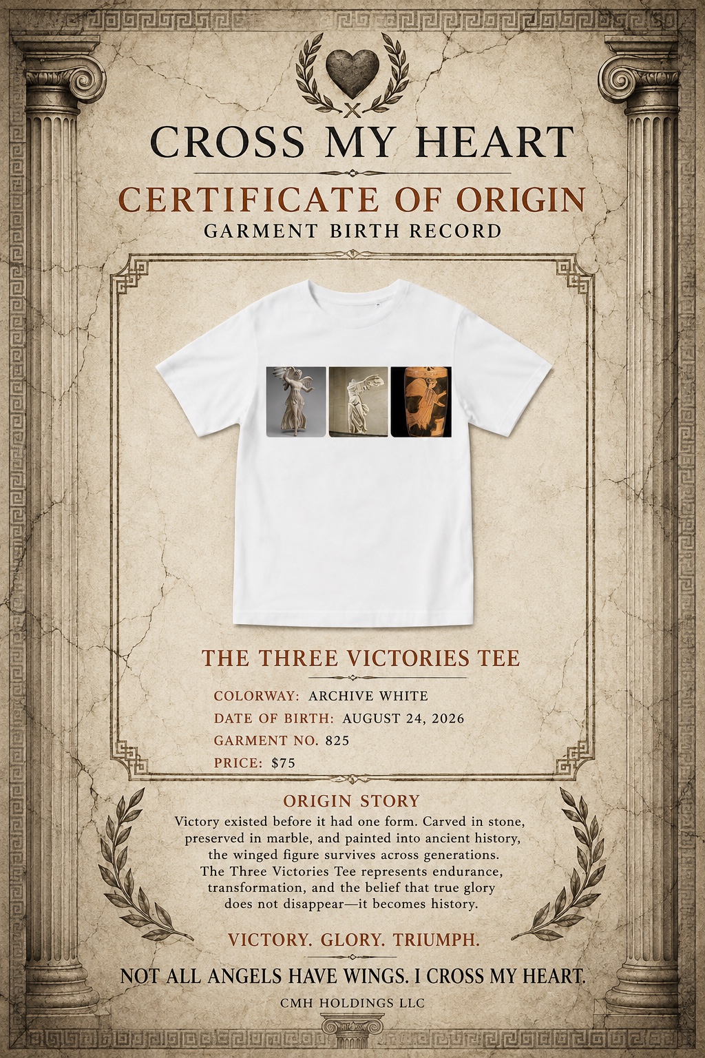 Cross My Heart — The Three Victories Tee